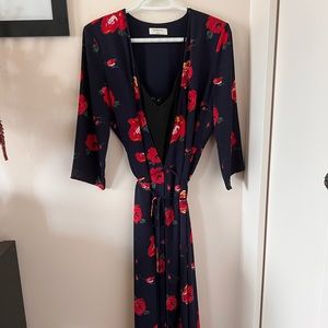 Aritzia Wrap Dress with Club Monaco Slip